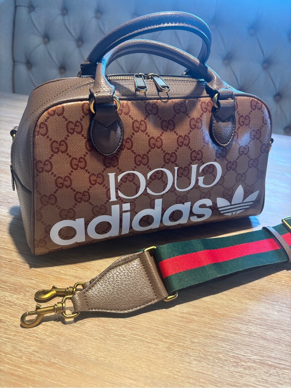 Medium Chic Monogram Duffel Bag Beige
